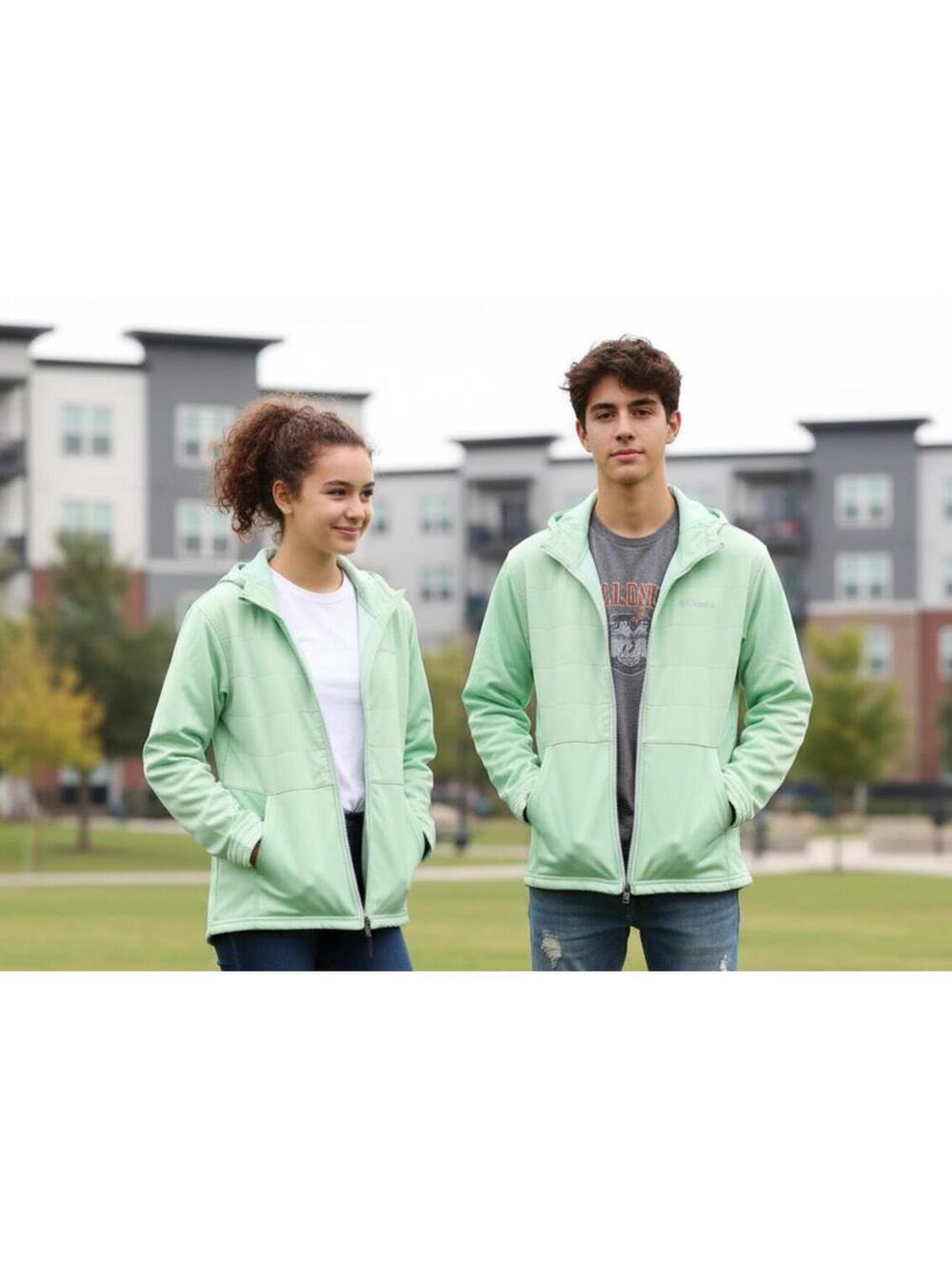 New With Tags Youth XL 18-20 Hooded Columbia Mint Green Zip Up Jacket